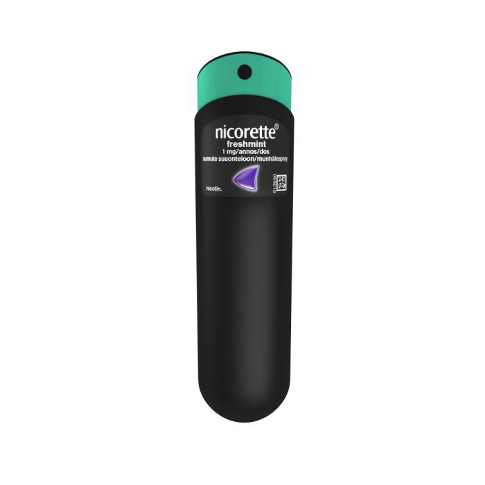 NICORETTE FRESHMINT sumute suuonteloon, liuos 1 mg/annos 2 x 150 annosta kuva 10