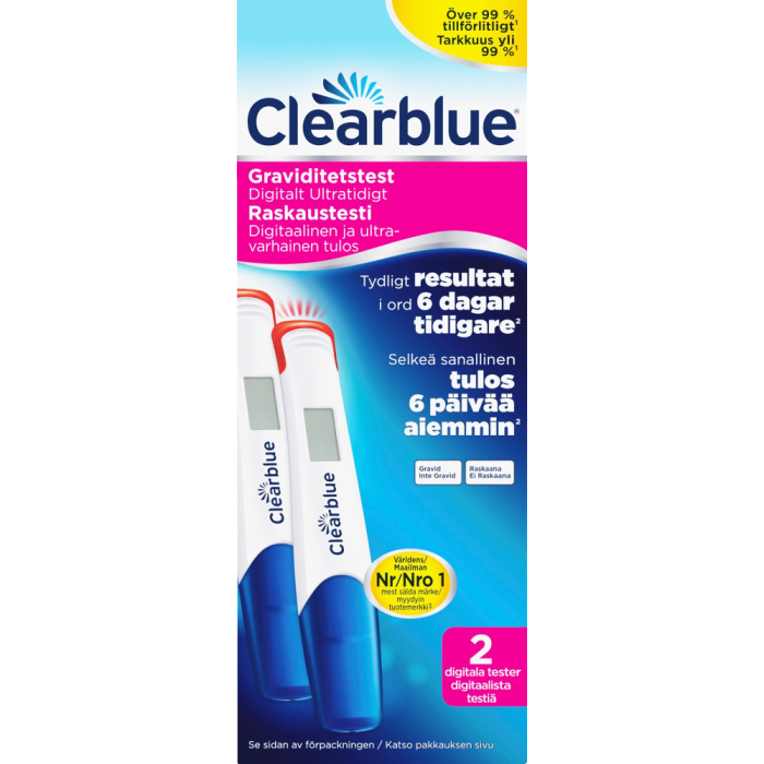 Clearblue raskaustesti Digital Ultra Early 2 kpl kuva 2