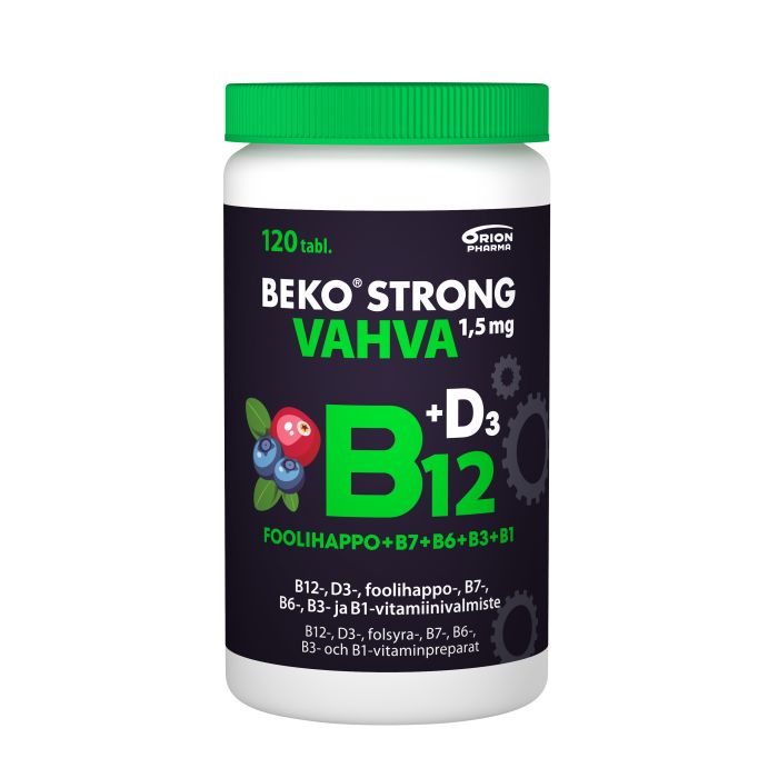 Beko Strong B12 VAHVA 1,5 mg mustikka-karpalo 120 purutabl kuva 2