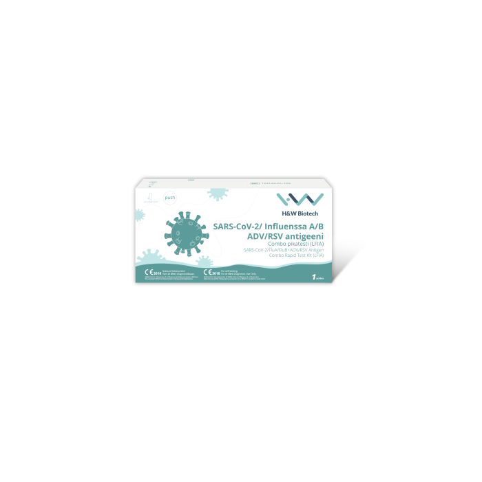 H&W SARS-CoV-2/ Influenssa A/B ADV/RSV antigeeni Combo pikatesti (LFIA) 1 kpl