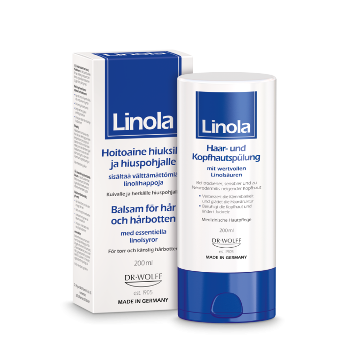 LINOLA HOITOAINE HIUKSILLE JA HIUSPOHJALLE 200 ML