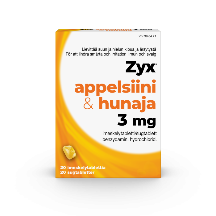 ZYX APPELSIINI & HUNAJA imeskelytabletti 3 mg 20 fol kuva 6