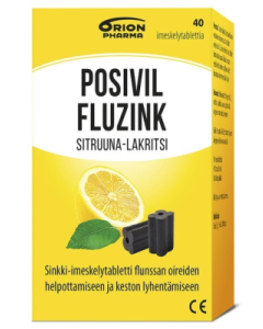 POSIVIL FLUZINK SITRUUNA-LAKRITSI 40 imeskelytabl