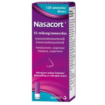 NASACORT nenäsumute, suspensio 55 mikrog/annos 120 annosta