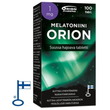 Melatoniini Orion 1 mg suussa hajoava 100 tabl