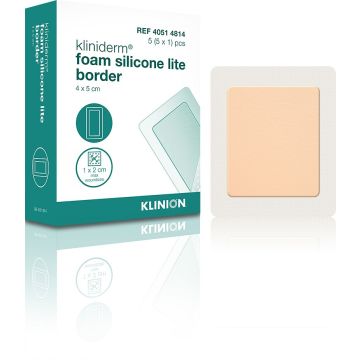 Kliniderm Foam Silicone Thin Border kiinnittyvä sidos 15 x 15 cm 5 kpl