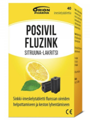 POSIVIL FLUZINK SITRUUNA-LAKRITSI 40 imeskelytabl