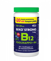Beko Strong B12+foolihappo+B6 mustikka-karpalo 170 purutabl