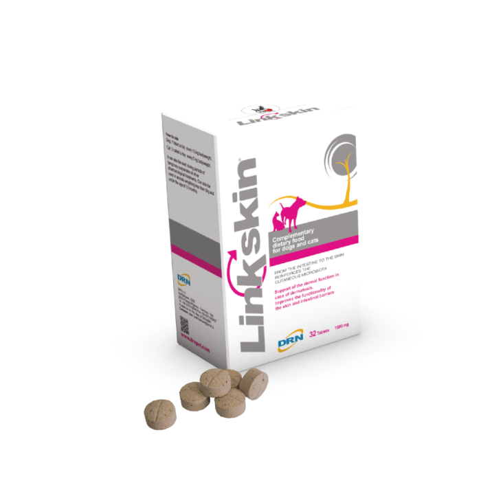 1000017526_Linkskin_tabletit_taydennysrehu_koirille_ja_kissoille_32_tabl_pakkauskuva_Pakkauskuva15077_jpg